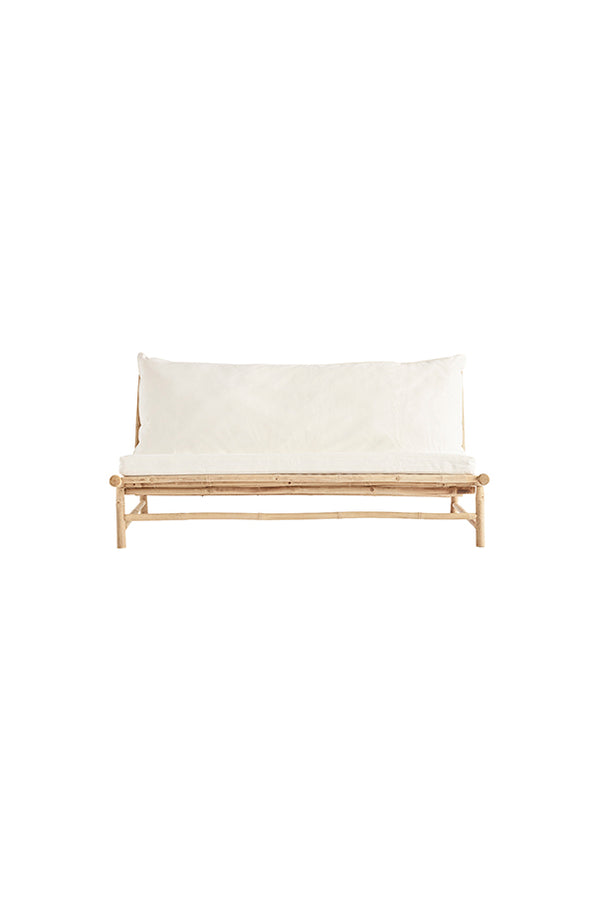 Bamboo lounge sofa, white, 160x87x80cm