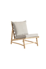 Bamboo lounge chair, grey, 55x87x80cm