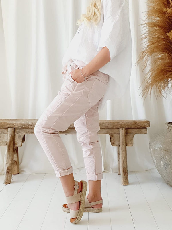 Perfect joggers buttons, rose