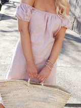 Isabel linen dress, blush pink